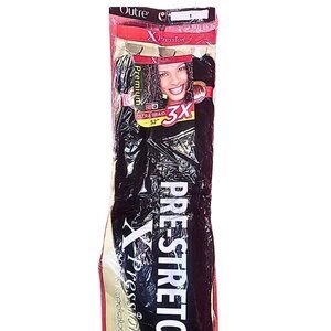 2 Packs Outre X-Pression Pre-Stretched Ultra Braid 52” 3X – Color 1 Jet Black